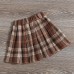 【18M-7Y】Girls Sweet Lapel Embroidered Top And Plaid Skirt Set With Bag