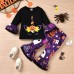 【18M-6Y】2-piece Girls Halloween Printed T-shirt And Pants Set - 34214