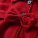 【18M-6Y】Girls Elegant Bow Belt Red Tweed Coat