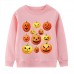 【2Y-9Y】Kids Casual Luminous Halloween Pumpkin Print Long Sleeve Sweatshirt