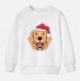 【12M-9Y】Kids Christmas Golden Retriever Dog Print Cotton Stain Resistant Long Sleeve Sweatshirt