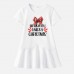 【18M-9Y】Girl Christmas Letters And Bow Print Stain Resistant Cotton Short Sleeve Dress