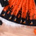 【3Y-7Y】Girls Halloween Printed Orange Round Neck Long Sleeve Dress