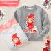 【12M-9Y】Girl Cartoon Christmas Print Cotton Stain Resistant Long Sleeve Sweatshirt