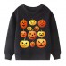 【2Y-9Y】Kids Casual Luminous Halloween Pumpkin Print Long Sleeve Sweatshirt