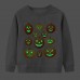 【2Y-9Y】Kids Casual Luminous Halloween Pumpkin Print Long Sleeve Sweatshirt