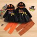 【12M-5Y】Girl Halloween Print Tulle Splicing Hooded Sweatshirt And Pants Set