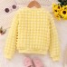 【2Y-7Y】Girl Sweet Solid Color Bubble Plaid Long Sleeve Coat