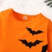 【18M-7Y】Girl Cute Halloween Print Tulle Splicing Long Sleeve Dress - 33223