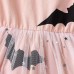 【18M-7Y】Girl Cute Halloween Print Tulle Splicing Long Sleeve Dress - 33223