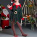 【12M-10Y】Girl Cute Christmas-themed Sequined Irregular Dress Including Santa Hat And Socks