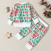 【3M-24M】2-piece Baby Unisex Christmas Letter Print Round Neck Sweatshirt And Pants Set