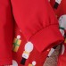 【2Y-7Y】2-piece Unisex Christmas Red Snowman Print Long-sleeved T-shirt And Cartoon Pants Set