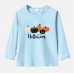 【12M-9Y】Unisex Kids Cotton Stain Resistant Halloween Cartoon Print Long Sleeve Tee