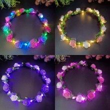 Girl Floral Colorful LED Light Up Wreath