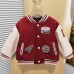 【2Y-12Y】Unisex Cool Retro Letter Embroidered Keep Warm Baseball Jacket