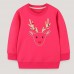 【18M-7Y】Girl Cute Cotton Elk Print Garden Round Neck Sweatshirt