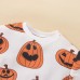 【12M-5Y】Unisex Cute Halloween Print Round Neck Sweatshirt And Pants Set