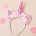 Girl Cute Unicorn Flowers Headband