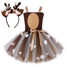 【2Y-9Y】2-piece Girl LED Halloween Cosplay Fawn Glow Dress