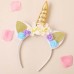 Girl Cute Unicorn Flowers Headband