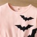 【18M-7Y】Girl Cute Halloween Print Tulle Splicing Long Sleeve Dress - 33223