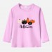 【12M-9Y】Unisex Kids Cotton Stain Resistant Halloween Cartoon Print Long Sleeve Tee