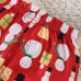 【2Y-7Y】2-piece Unisex Christmas Red Snowman Print Long-sleeved T-shirt And Cartoon Pants Set