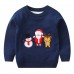 【2Y-8Y】Unisex Christmas Santa Claus Cartoon Embroidered Keep Warm Sweater