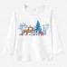 【12M-9Y】Unisex Kid Cotton Stain Resistant Christmas Print Long Sleeve Tee