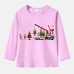 【12M-9Y】Unisex Kids Cotton Stain Resistant Christmas Print Long Sleeve Tee