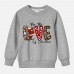 【12M-9Y】Unisex Kids Cotton Stain Resistant Christmas Print Long Sleeve Sweatshirt