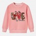 【12M-9Y】Unisex Kids Cotton Stain Resistant Christmas Print Long Sleeve Sweatshirt