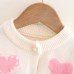【18M-6Y】Girls Heart Pearl Long Sleeve Sweater Cardigan