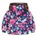 【18M-6Y】Girls Thick Floral Reversible Hooded Fleece Jacket