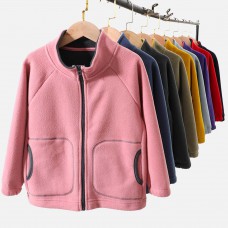 【3Y-10Y】Unisex Kids Multicolor Thick Fleece Long Sleeve Jacket