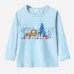 【12M-9Y】Unisex Kid Cotton Stain Resistant Christmas Print Long Sleeve Tee