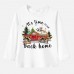 【12M-9Y】Unisex Kids Cotton Stain Resistant Christmas Print Long Sleeve Tee