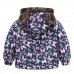 【18M-6Y】Girls Thick Butterfly Print Reversible Hooded Fleece Coat