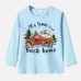 【12M-9Y】Unisex Kids Cotton Stain Resistant Christmas Print Long Sleeve Tee