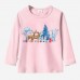 【12M-9Y】Unisex Kid Cotton Stain Resistant Christmas Print Long Sleeve Tee