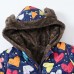 【18M-6Y】Girls Thick Heart Leopard Print Reversible Hooded Fleece Coat