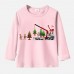 【12M-9Y】Unisex Kids Cotton Stain Resistant Christmas Print Long Sleeve Tee