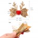 4-Piece Girls Christmas Moose Shape Sequin Bow Hair Clip Set