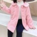 【12M-5Y】Girls Fashionable Solid Color Double-Breasted Tweed Jacket