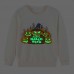 【2Y-9Y】Kids Luminous Halloween Pumpkin Print Round Neck Long Sleeve Sweatshirt