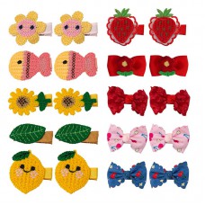 10-Piece Girls Cute Flower And Fruit And Cartoon Pattern Hair Clip Set