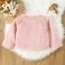 【12M-4Y】Girls Sweet Bow And Pearl Faux Fur Coat