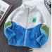 【18M-10Y】Boys Casual Cartoon Bear Embroidered Colorblock Patchwork Fleece Jacket