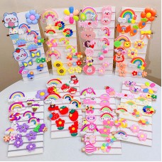 15-Piece Girls Cute Flowers And Cartoon Pattern Hair Accessories Set